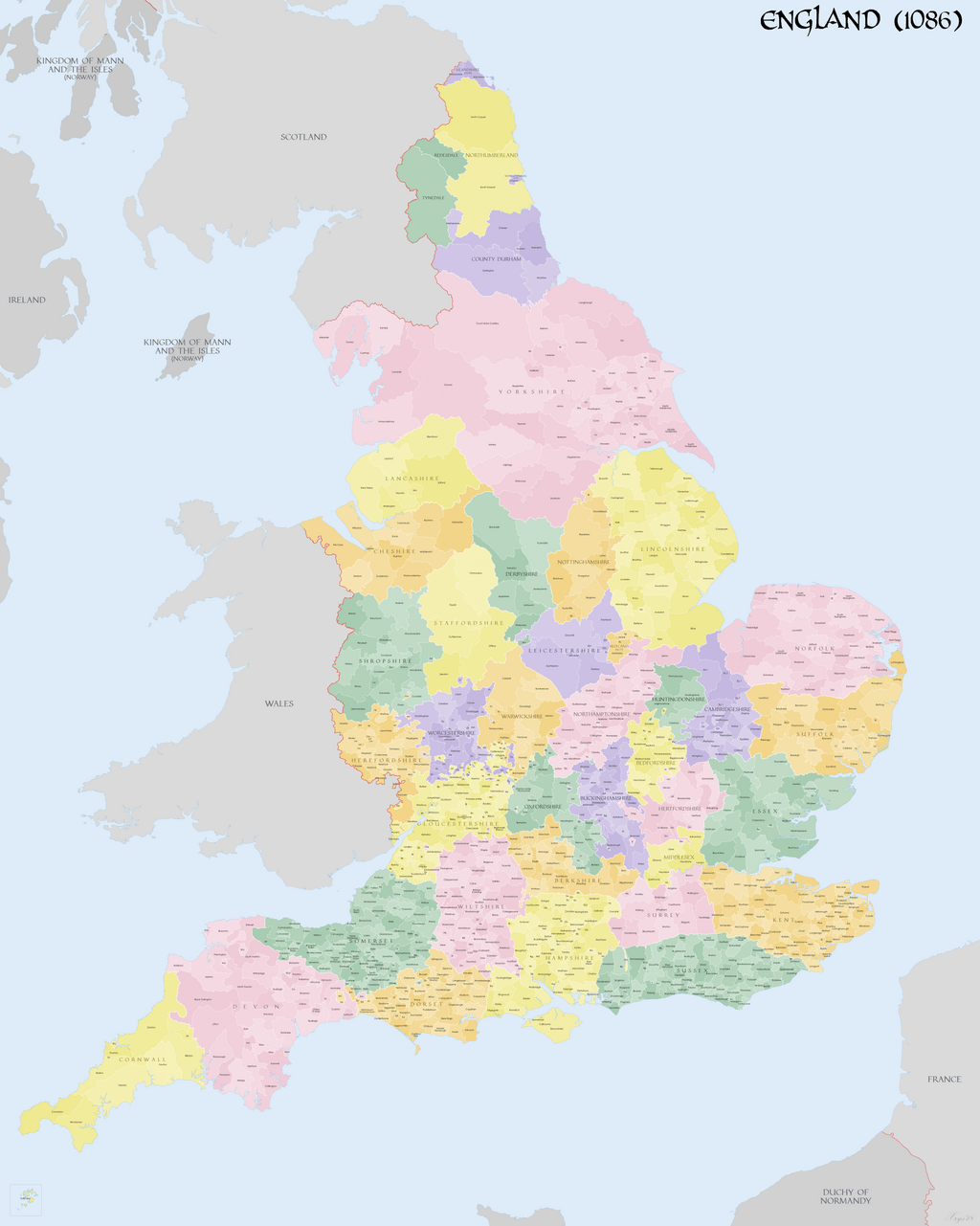 England Adminstrative Map 1086