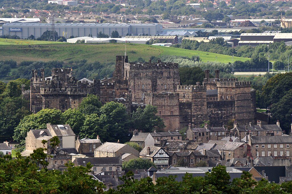 Lancaster Castle as seen from atop the Ashton Memorial in Williamson Park, Lancaster